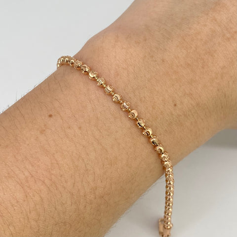 Pulso Militar Diamantado Luna NAC ESP Oro rosa 18k +1 / 6,37 Gr / 2,8 mm / 20 Cm †