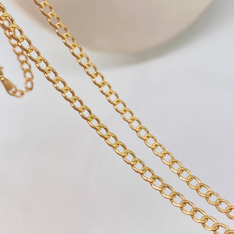 Cadena ● Cubana Oro amarillo 18k 4,75 Gr / 3 mm / 60 Cm *