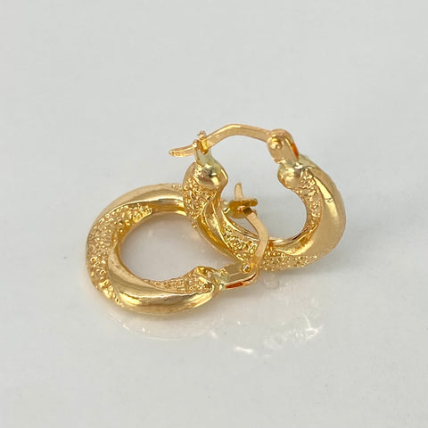 Candongas Entorchadas Texturizadas Oro amarillo 18k 1,52 Gr / 1,7 Cm