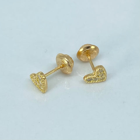 Topos Corazon Circones Blancos Oro amarillo 0,9 Gr / 6 mm †