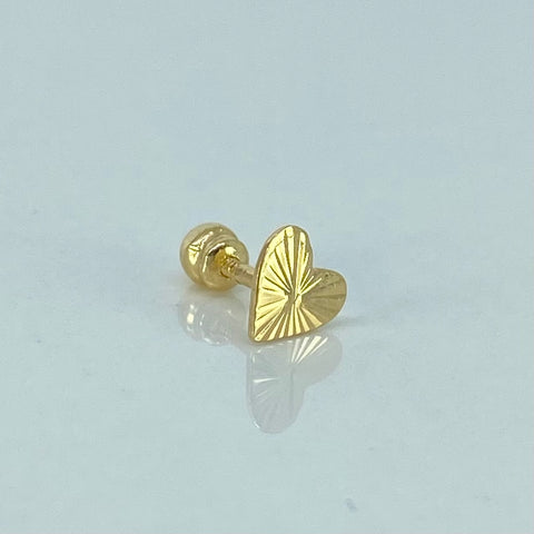 Piercing Corazon Diamantado / Oro Amarillo 18k (Joya) / 5.5mm / 0,33gr / 1.2cm / (Oreja) *
