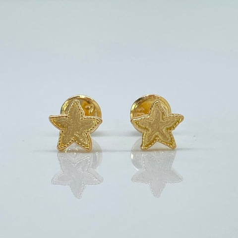 Topos Estrella Borde Diamantado Oro amarillo 18k 0,75 Gr / 6,3 mm  †