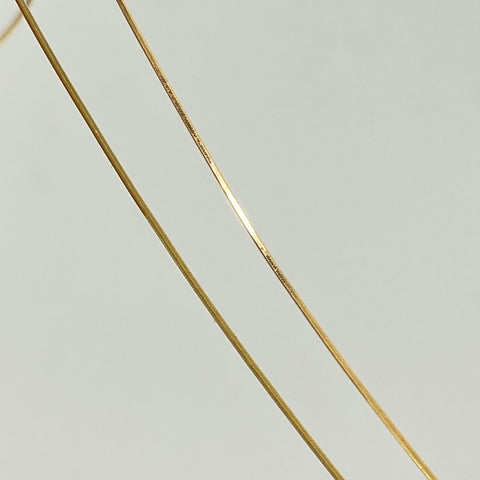 Cadena ● Mini Espejo Oro Amarillo 18k +3 / 1,75 Gr / 0,5 mm / 50 Cm *