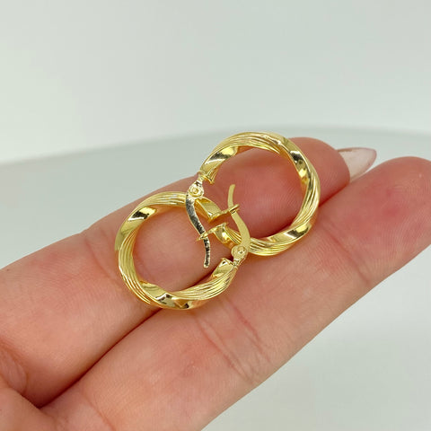 Candongas Melcochas Lineales Oro amarillo 18k 1,8 Gr / 2,2 Cm