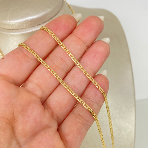 Cadena ● Escalera Plana Oro amarillo 18k 3,65 Gr / 2,2 mm / 60 Cm †