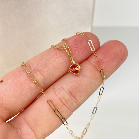 Set Cadena Cajón + Dije Sagrado Corazón Oro amarillo 18k 1,40 Gr / 2 mm / 45 Cm †