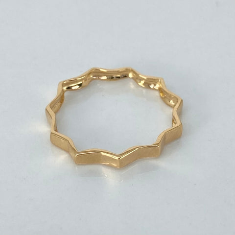 Anillo ZigZag Oro amarillo 18k / Talla 6 1/2 / 1,2 Gr *