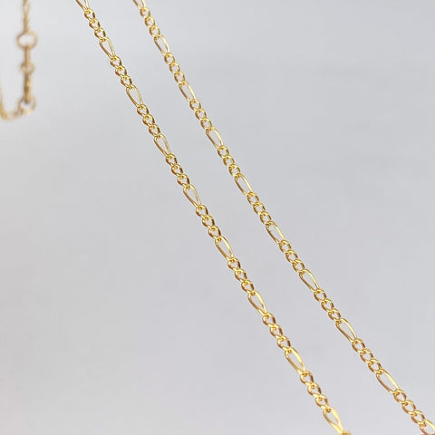 Set Cadena ● Tres Por Uno + Dije Sagrado Corazon Circon Fucsia Oro amarillo 18k 1,7 Gr / 1,2 mm / 45 Cm †