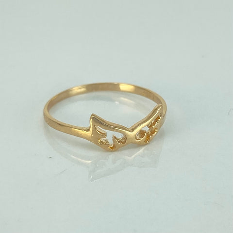 Anillo Alas Oro amarillo 18k / Talla 6 1/4 / 1 Gr *
