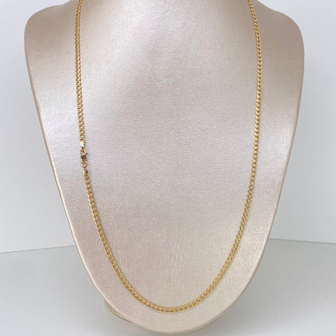 Cadena ● Cubana Oro amarillo 18k 4,66 Gr / 3 mm / 60 Cm *