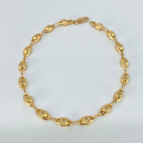 Pulso Rustico Eslabones Diamantados Oro amarillo 2,90 Gr / 4,2 mm / 19,6 Cm *