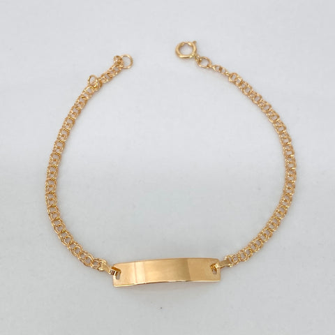 Pulso bebé Placa Rectangular Aro Seguido Oro amarillo 1,32 Gr / 2,2 mm / 15,4 Cm †