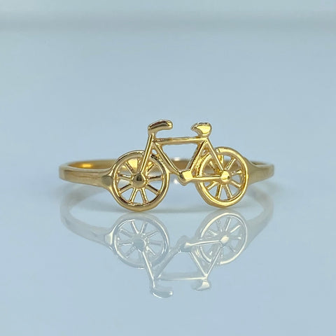 Anillo Bicicleta Oro amarillo 18k / Talla 7 1/2 / 1,12 Gr *