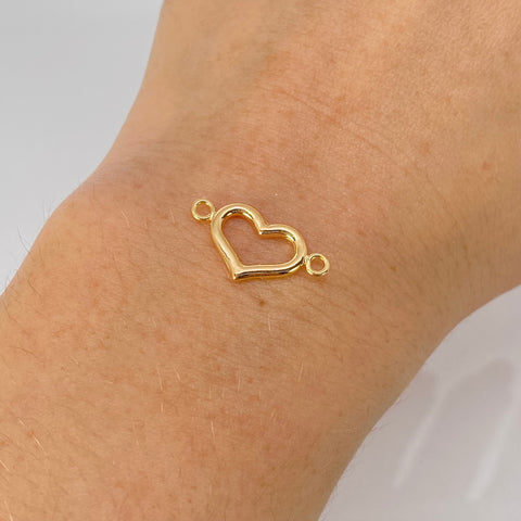 Herraje Corazon Silueta Oro amarillo 0,45 Gr / 1,9 Cm †