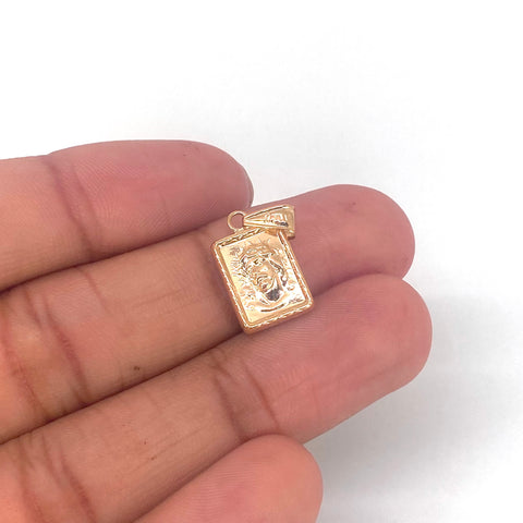 Dije Placa Rectangular Jesus Oro amarillo 0,95 Gr / 2,3 Cm *