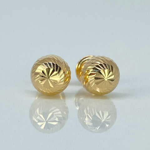 Topos Media Bola Diamantadas Oro amarillo 18k 0,76 Gr / 7 mm *