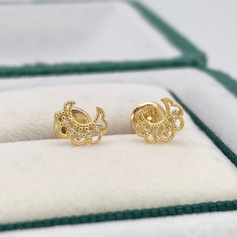 Topos Nube / Luna Circones Blancos Oro amarillo 18k 0,77 Gr / 6,8 mm