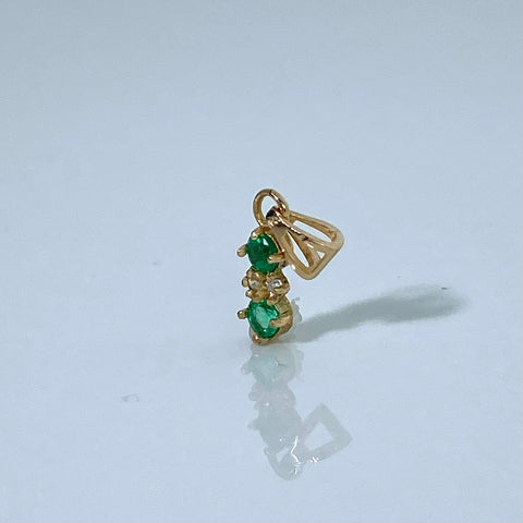 Dije Circulos / 15 Pts Esme / 4 Pts Diam Oro amarillo 18k 0,66 Gr / 1,5 Cm †