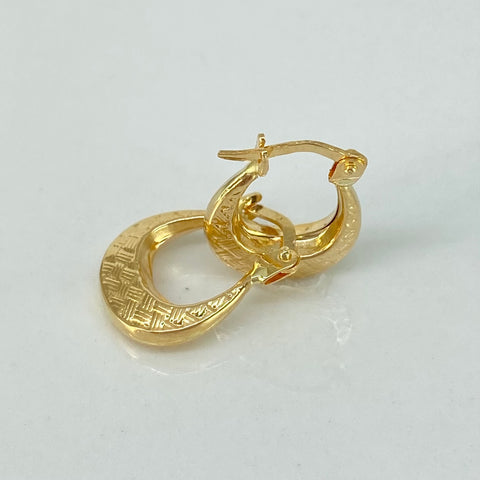 Candongas Rayadas Oro amarillo 18k 1,2 Gr / 1,6 Cm *