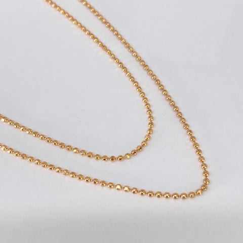 Cadena ● Mini Militar Oro amarillo 18k +3 / 5,55 Gr / 1,3 mm / 60 Cm *