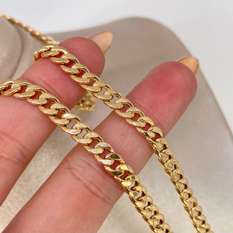 Cadena ● Cubana Oro amarillo 18k +1 / 6,8 Gr / 5,2 mm / 60 Cm *