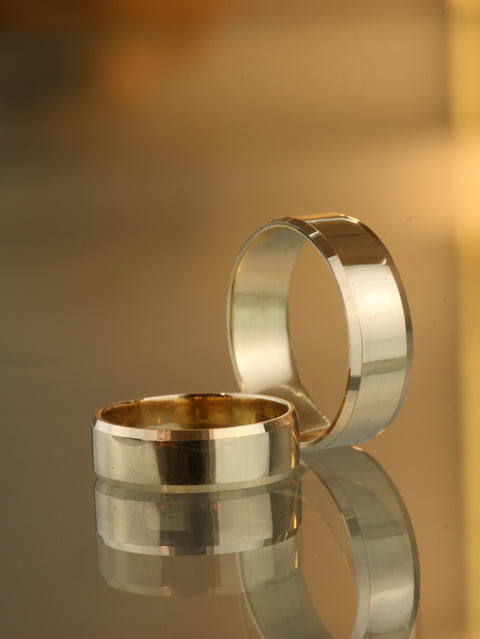 Anillo Argollas Lisas Con Bordes POR FABRICACION Oro amarillo 18k / Talla 7/10 / 12 Gr *