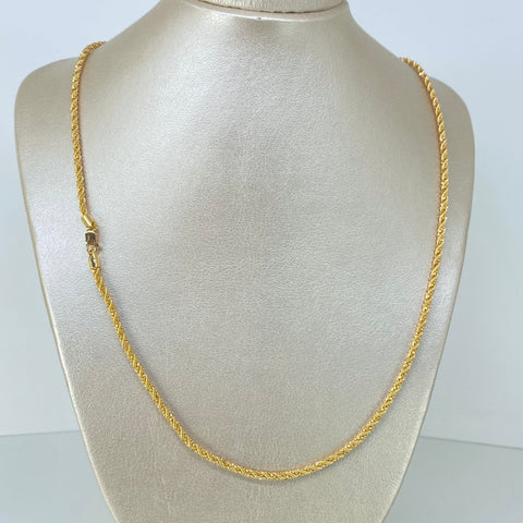 Cadena ● Lazo Trenzado Mini Militar Oro amarillo 18k +3 / 11,3 Gr / 2,7 mm / 60 Cm