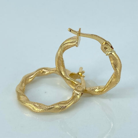 Candongas Melcochas Rayadas Oro amarillo 1,4 Gr / 2 Cm *