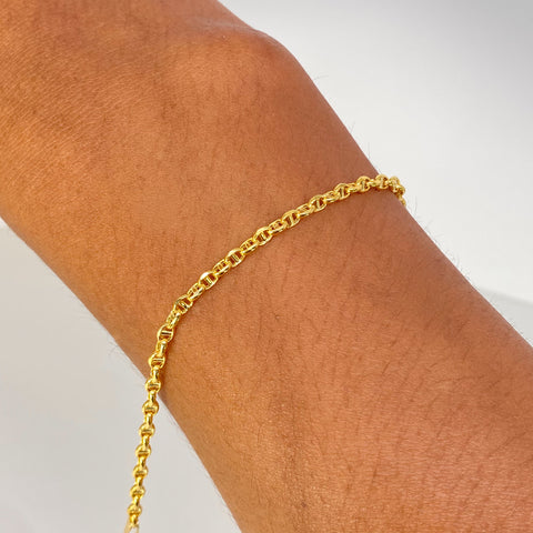 Pulso ● GC Italy Oro amarillo 18k +2 / 1,9 Gr / 3 mm / 18,5 Cm †