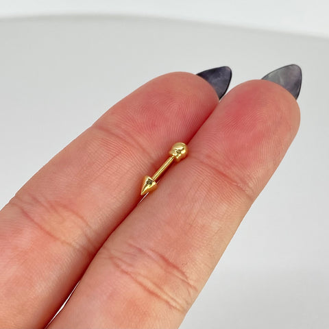 Piercing Punta Flecha / Oro Amarillo 18k (Joya) / 0,32gr / 3mm / (Oreja) *