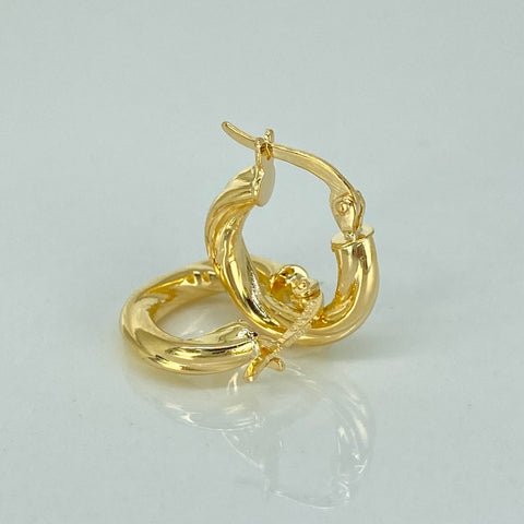 Candongas Entorchadas Oro amarillo 18k 1,3 Gr / 1,5 Cm