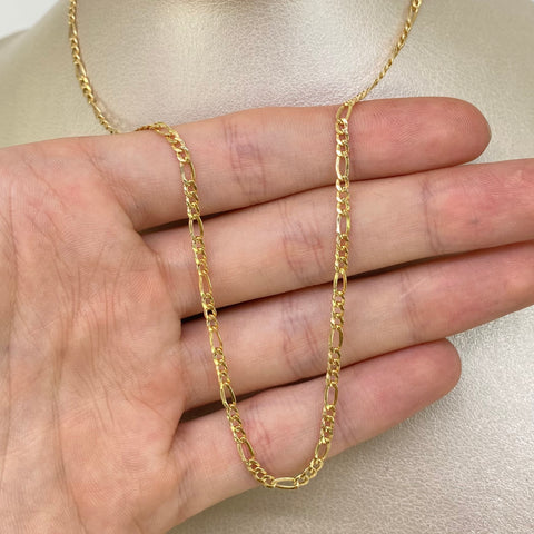 Cadena ● Tres Por Uno 3x1 Oro amarillo 18k 2 Gr / 2,6 mm / 40 Cm *