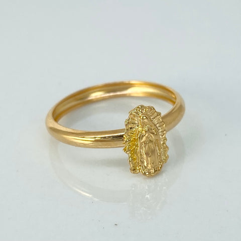 Anillo Silueta Virgen Guadalupe Oro amarillo 18k / Talla 6 1/2 / 1,15 Gr