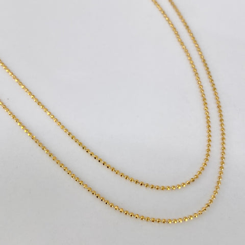 Cadena ● Mini Militar Oro amarillo 18k +3 / 1,9 Gr / 1 mm / 45 Cm *