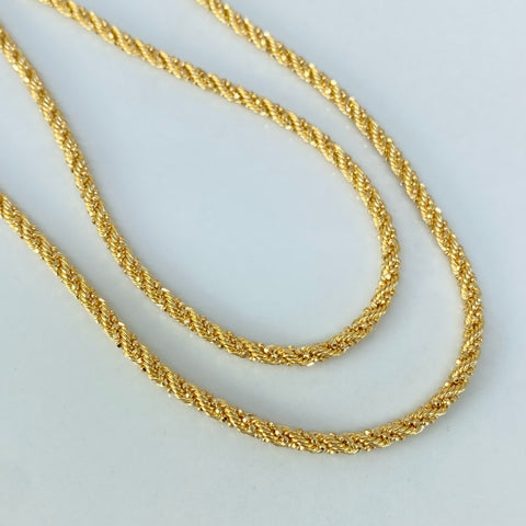 Cadena ● Lazo Trenzado Mini Militar Oro amarillo 18k +3 / 11,3 Gr / 2,7 mm / 60 Cm