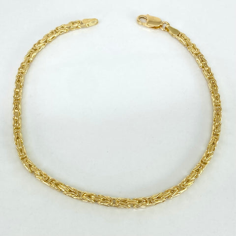 Pulso ● Punto Peruano Oro amarillo 18k +3 / 5,25 Gr / 2,5 mm / 19,5 Cm †