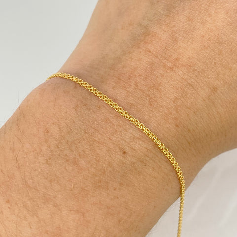 Pulso ● Mini Chino Oro amarillo 18k +1 / 1,2 Gr / 1,5 mm / 19,5 Cm