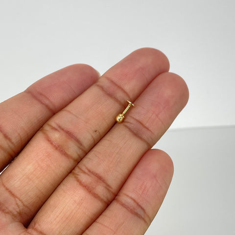 Piercing Circulo Diamantado / Oro Amarillo 18k (Joya) / 4mm / 0,33gr / 1.2cm / (Oreja) †