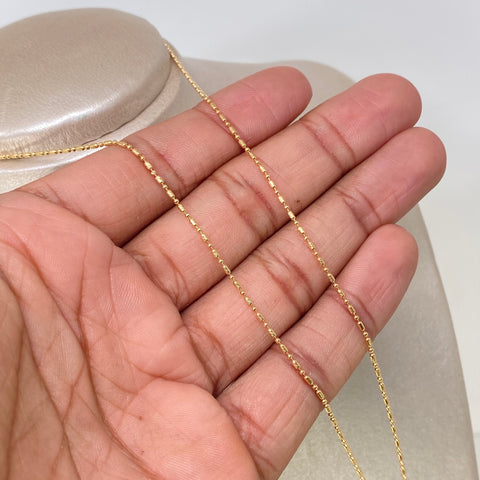 Cadena ● Palito / Bolita Oro amarillo 18k +3 / 3,3 Gr / 1,1 mm / 45 Cm