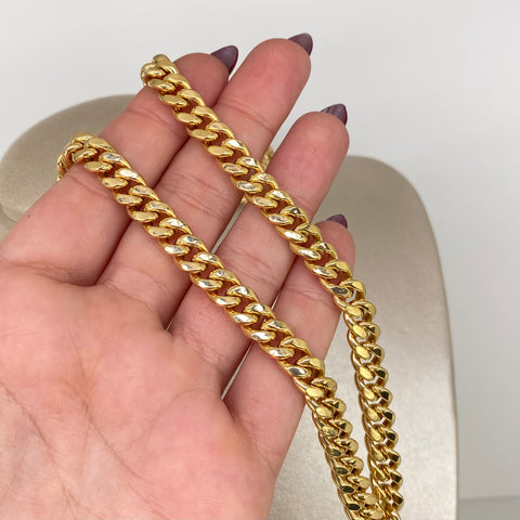 Cadena ● Cubana Oro amarillo 18k +3 / 17,77 Gr / 7,5 mm / 60 Cm *