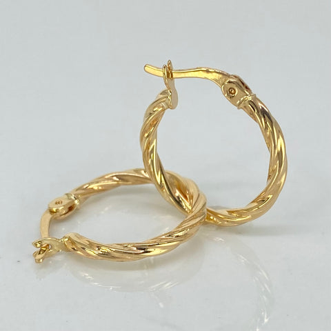 Candongas Entorchadas Oro amarillo 18k 1,18 Gr / 2,1 Cm  *