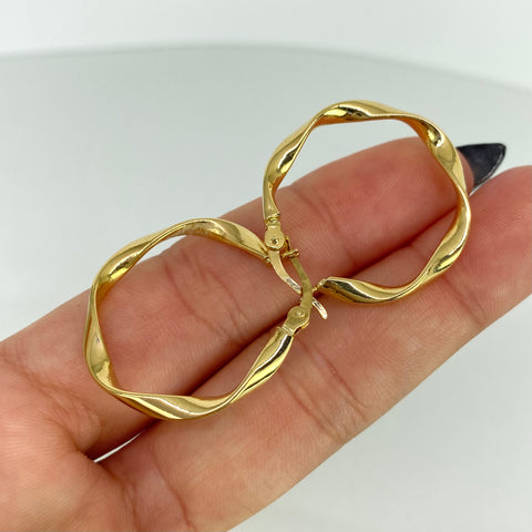 Candongas Melcochas Oro amarillo 18k 2,06 Gr / 3 Cm