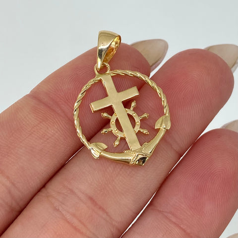 Dije Ancla Timon Oro amarillo 18k 2,4 Gr / 2,8 Cm *