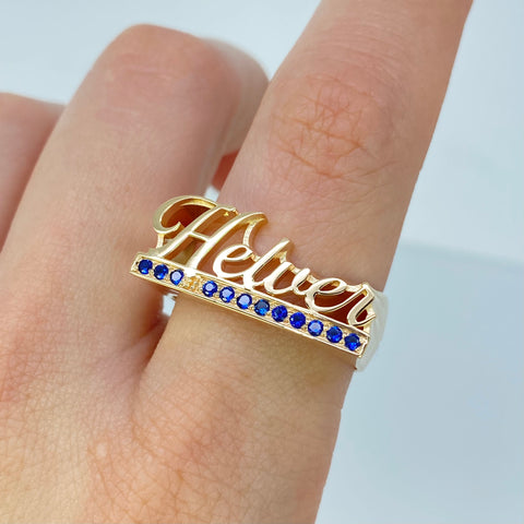 Anillo Nombre Personalizado Circones POR FABRICACION Oro amarillo 18k / Talla 7 1/2 / 8,86 Gr *