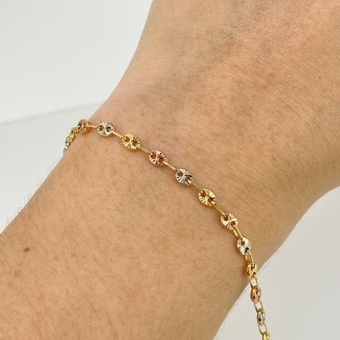 Pulso GC Diamantado Tres oros 18k 2,73 Gr / 3,3 mm / 20,5 Cm *