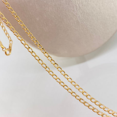 Cadena ● Cubana Oro amarillo 18k 2,61 Gr / 2,4 mm / 50 Cm