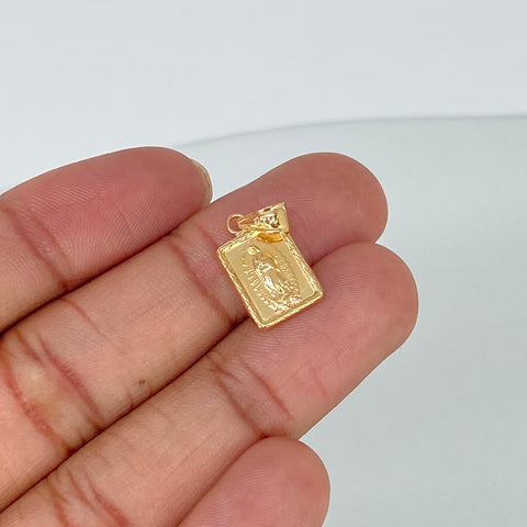 Dije Placa Rectangular Virgen Guadalupe Oro amarillo 0,95 Gr / 2,2 Cm †
