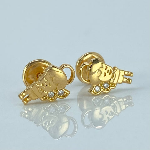 Topos Angel Circones Blancos Oro amarillo 1,05 Gr / 5,5 mm *