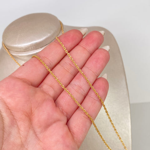 Cadena ● Lazo Oro amarillo 18k +1 / 1,65 Gr / 1,6 mm / 50 Cm †