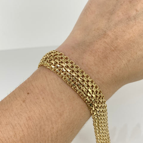 Pulso Chino Personalizado POR FABRICACION Oro amarillo 18k 27,89 Gr / 13,5 mm / 18,5 Cm *